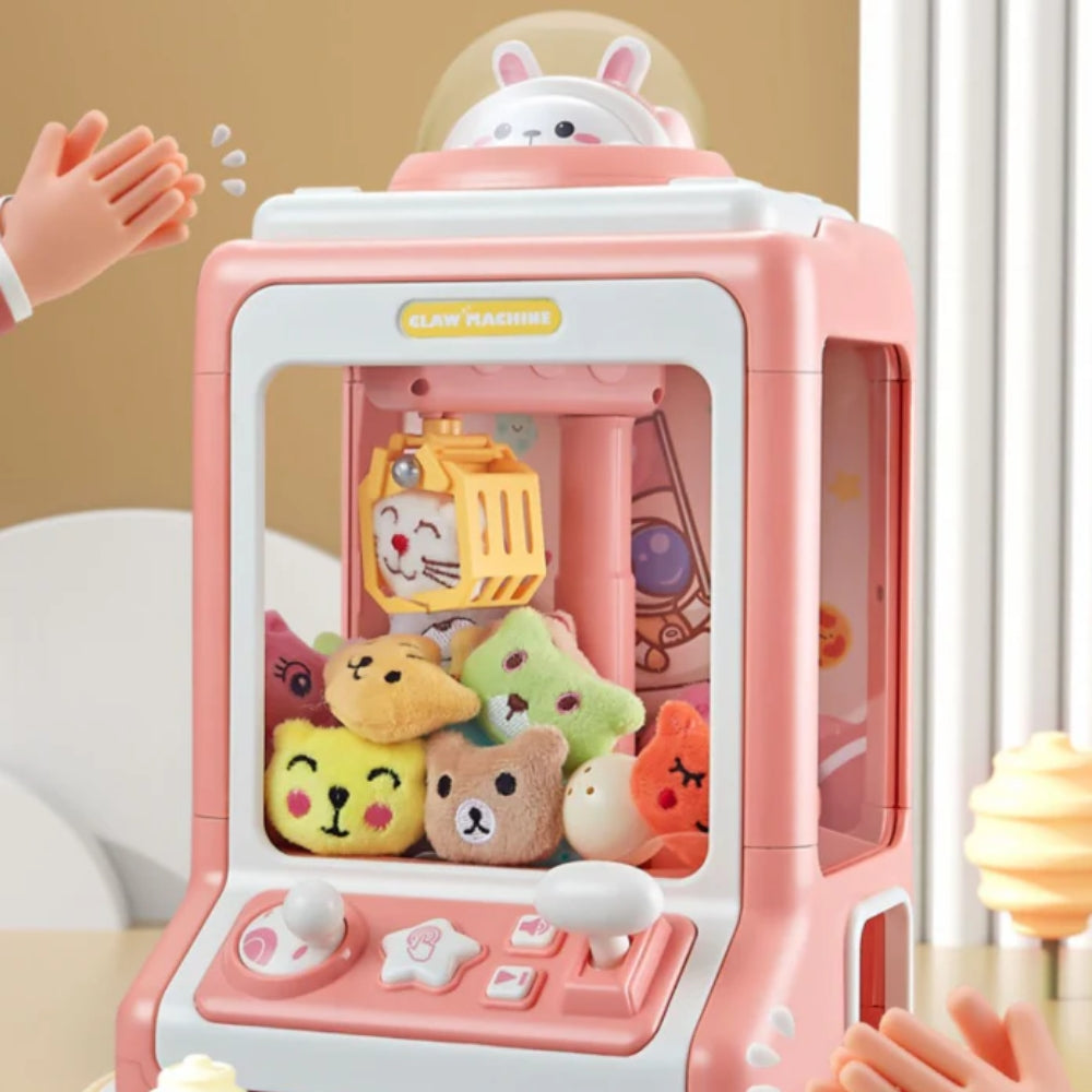 ClawJoy - Mini mașină cu clește cu telecomandă și cabină de joc iluminată