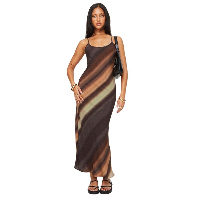 Clara - Maxi robe à dégradé avec bretelles spaghetti