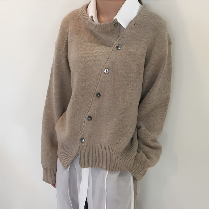 Dámský oversized kardigan s knoflíky vpředu