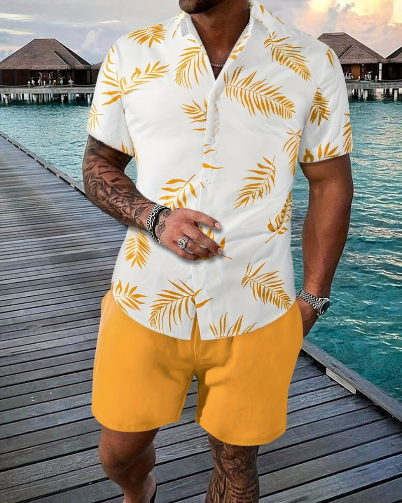 Logan – Stylish two-piece set with floral shirt and comfortable shorts