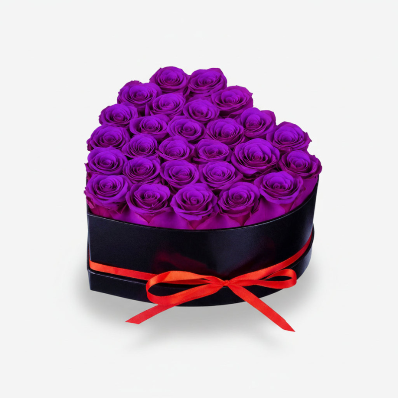Regalo per la Festa della Mamma | Scatola di Fiori di Rosa a Forma di Cuore