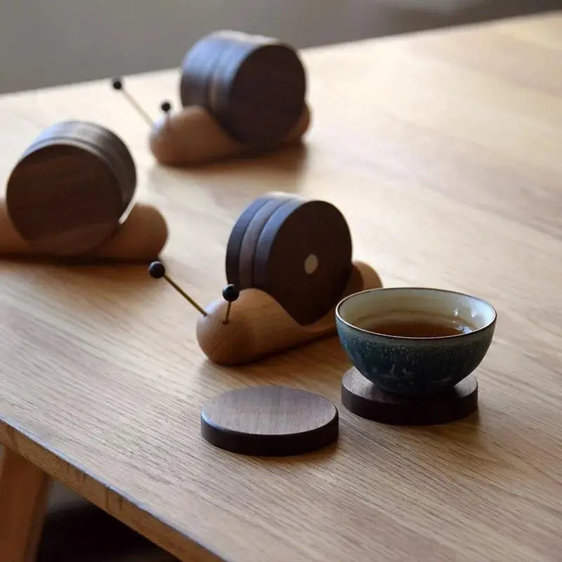 SnailEase – Sous-Verre Rond pour Tasse avec Design Inspiré d’Escargot