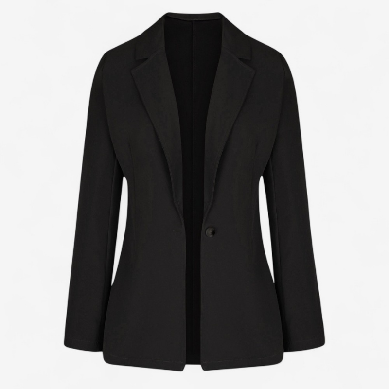 Anna – Blazer longueur cheville avec col à revers et fermeture à boutons