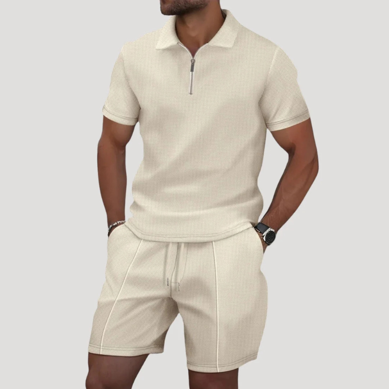 Men's 2 Piece Short Sleeve Polo and Shorts Set