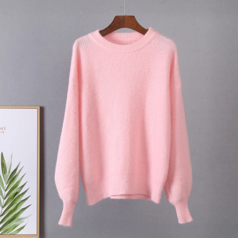 Maya – oversize’owy sweter z długimi rękawami i okrągłym dekoltem