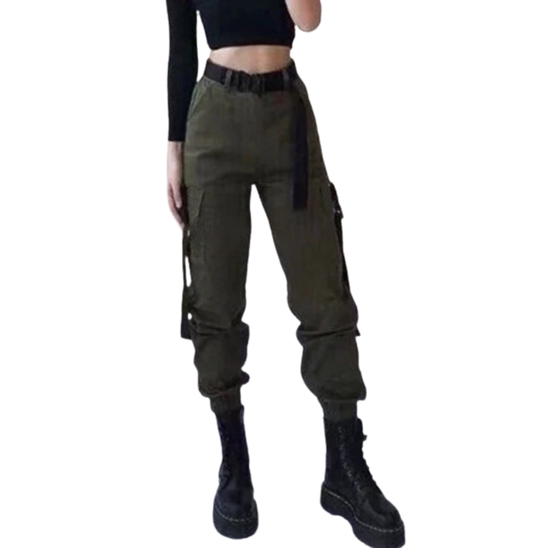 Josie – Pantaloni lunghi a vita alta con tasche