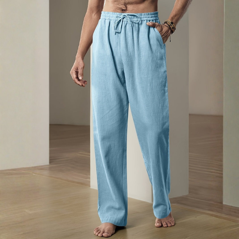 Elastic Waist Pants with Adjustable Drawstring