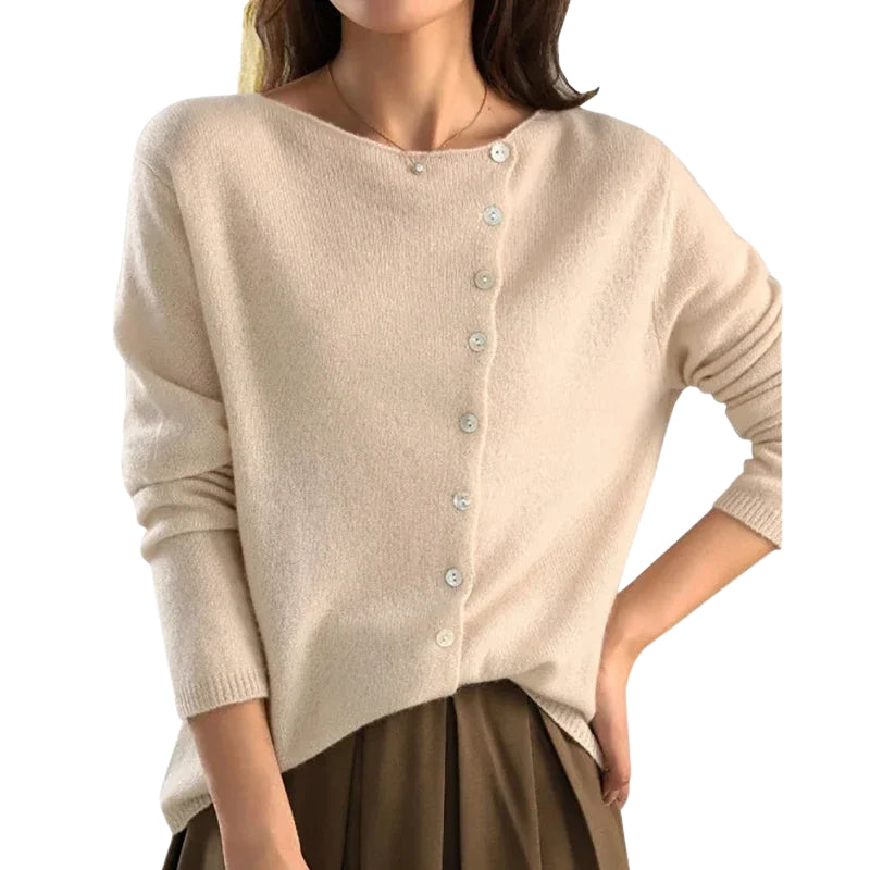 Helena – Elegant sweater with buttons and long sleeves