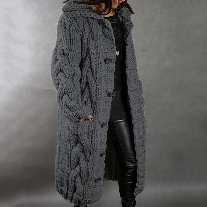 Poppy - Long Sleeve Oversized Cardigan with Button Closure