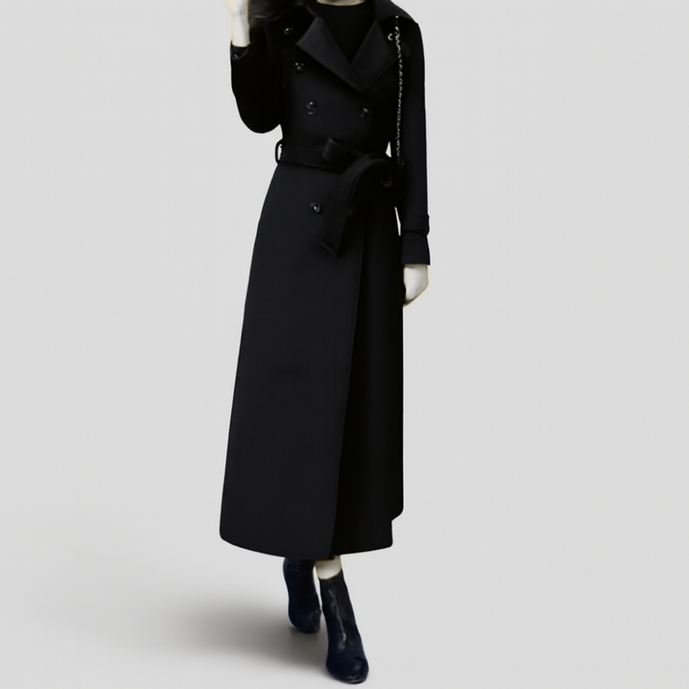 Ciarah – Lange Wollen Jas met Reverskraag