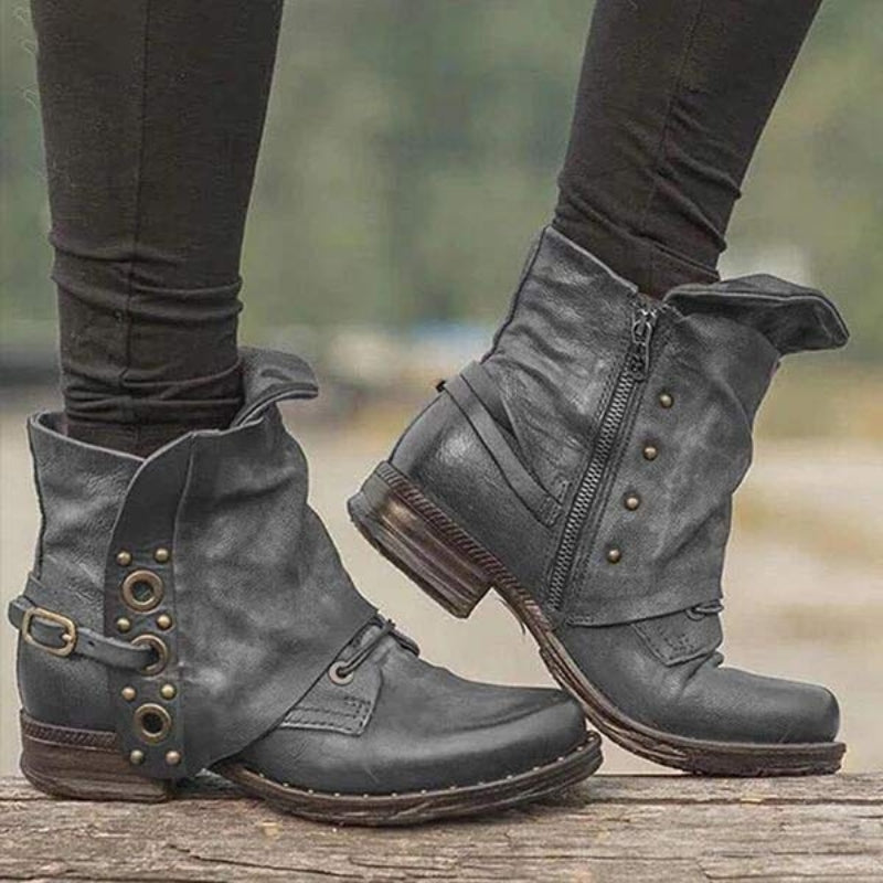 Norah – Bottines antidérapantes avec boucle réglable et fermeture éclair