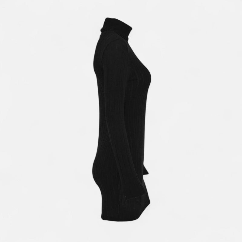 Robe mini à col roulé et manches longues pour femme