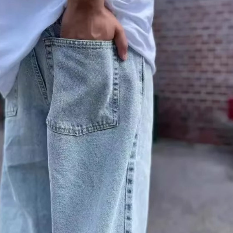 Charles – Pantaloni largi cu mai multe buzunare și talie înaltă