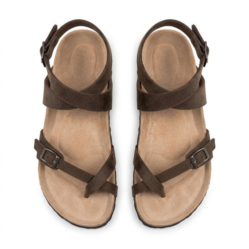 Women's Flat Sandals With Adjustable Buckle Strap
