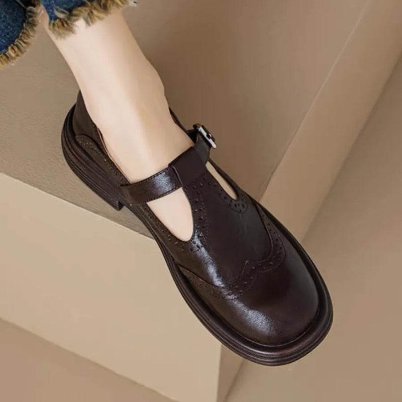 Women's Round Toe Buckle Shoes