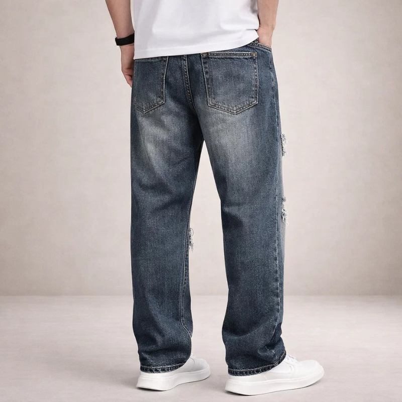 Pantaloni da uomo a vita alta e gamba larga