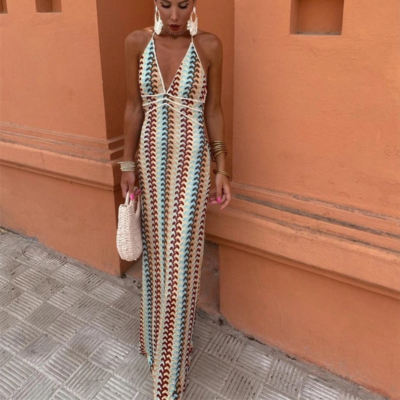 Women’s V-Neck Sleeveless Maxi Dress