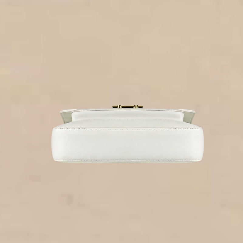 Sac bandoulière structuré en cuir blanc