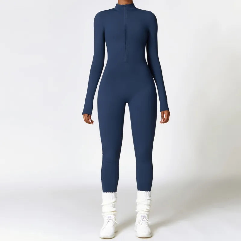 Zoey – Tuta elegante con maniche lunghe e chiusura a cerniera