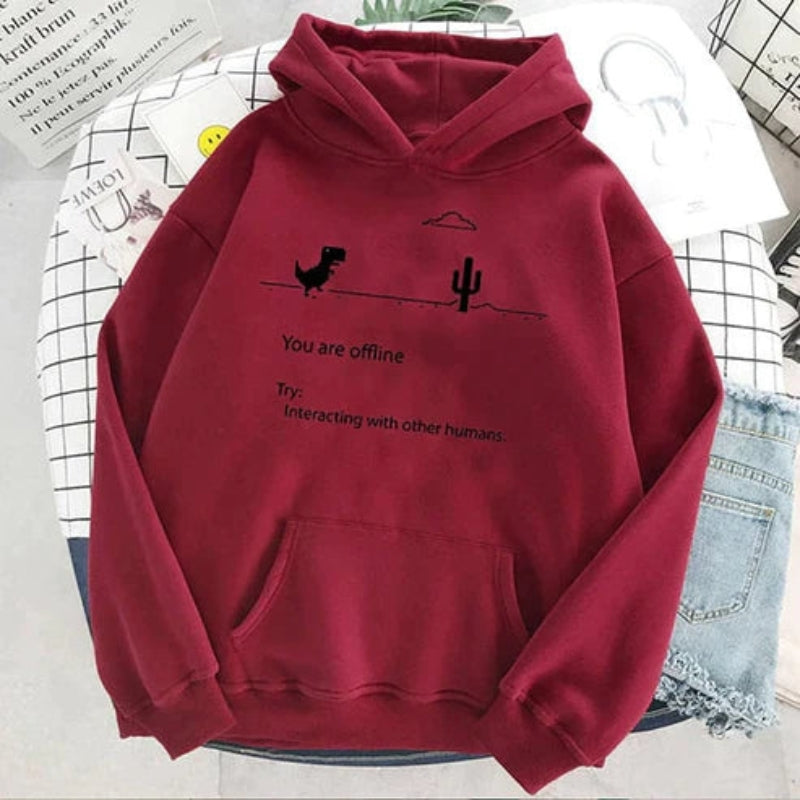 Adele - Lange Mouw Hoodie met Verstelbare Capuchon en Voorzakken