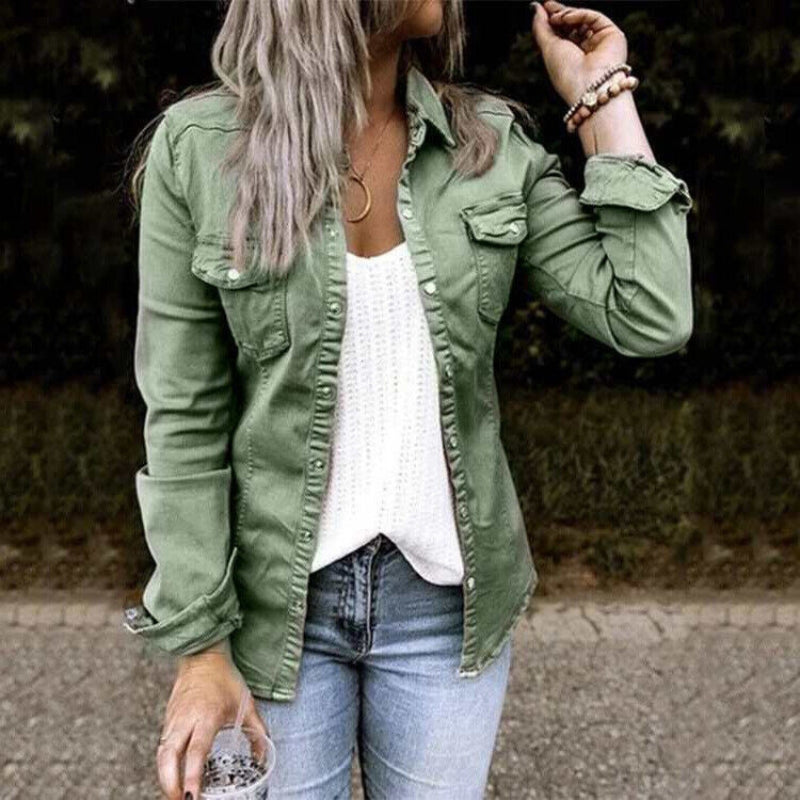 Jacqueline - Veste à manches longues avec fermeture à boutons et poches poitrine