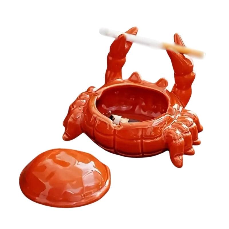 TidyCrab – Portacenere in Ceramica a Forma di Granchio con Coperchio