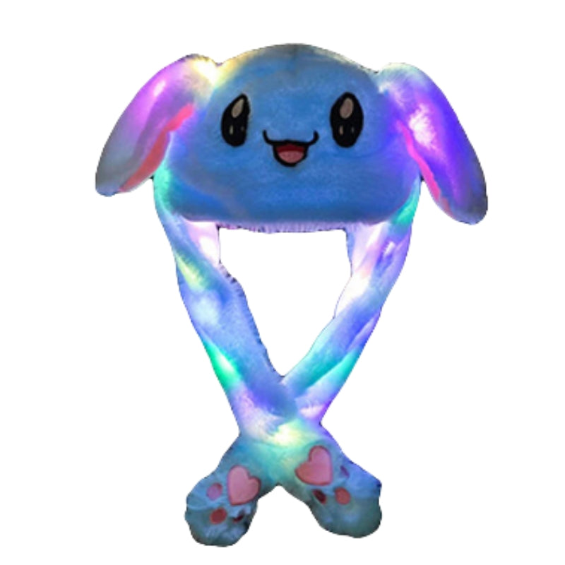 BunnyGlow - Chapeau lapin avec oreilles mobiles et lumières LED