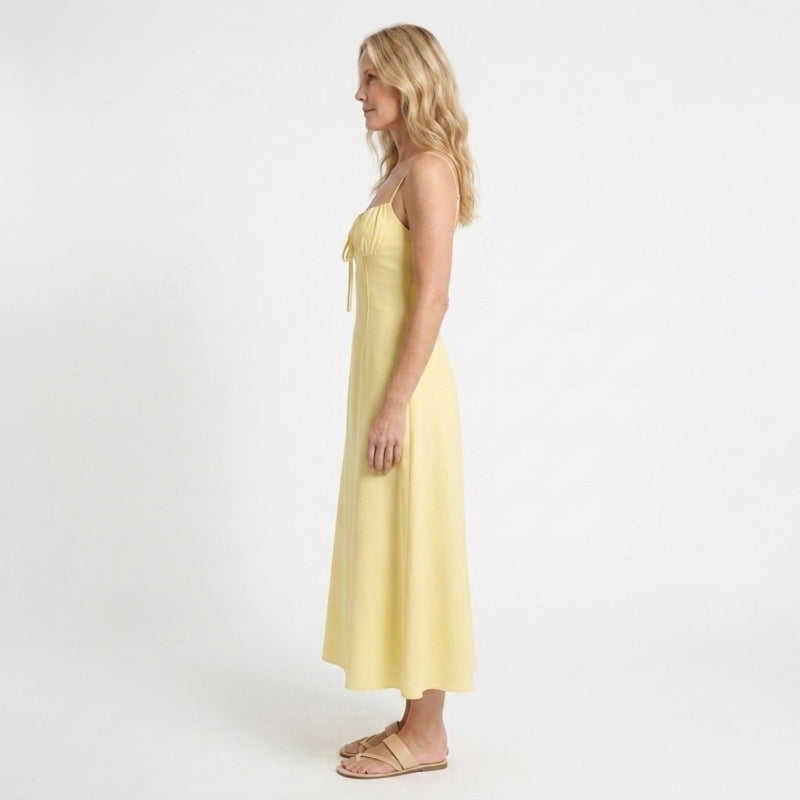 Rochie maxi pentru femei, cu bretele spaghetti și design înfășurat