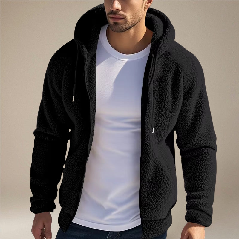 Arden – Fleece bunda s dlouhým rukávem, kapucí a kapsami