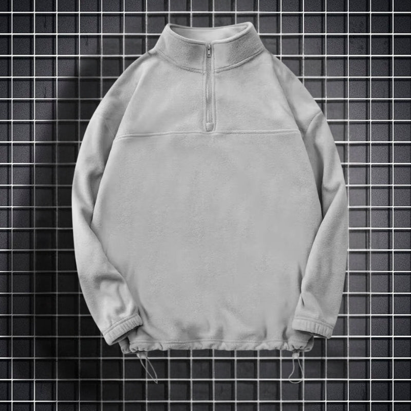 Sean – Pull polaire manches longues avec col zippé | Coupe décontractée et confortable pour un usage quotidien | Design doux et chaud | Tailles S–XL | Gris, Marron, Noir