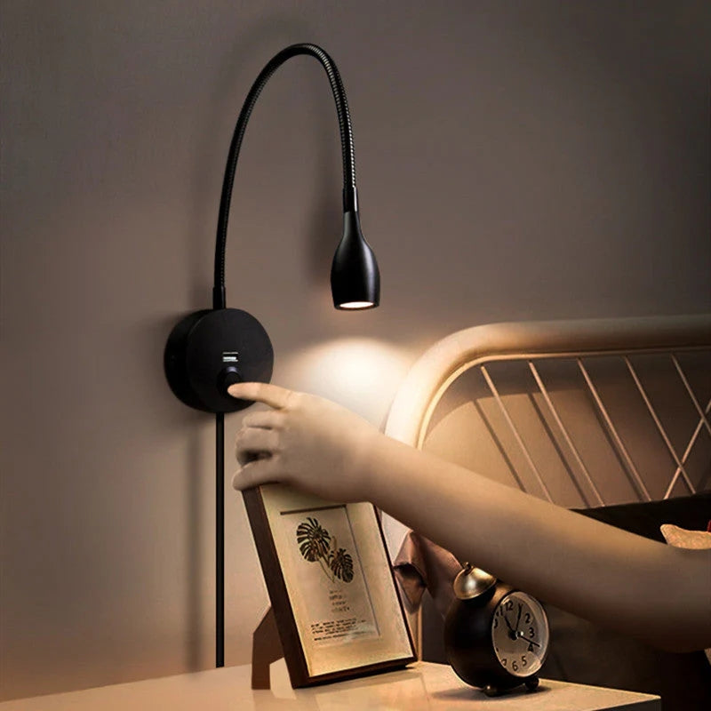 LumaFlex – Lampa ścienna LED z regulowaną głowicą i przenośnym designem