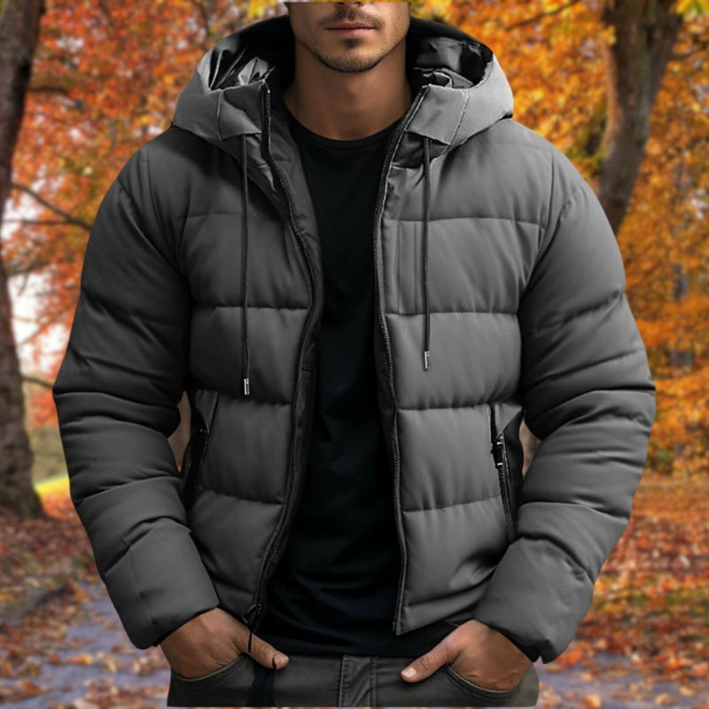 Jacket – Long Sleeve Puffer Jacket with Adjustable Hood and Pockets