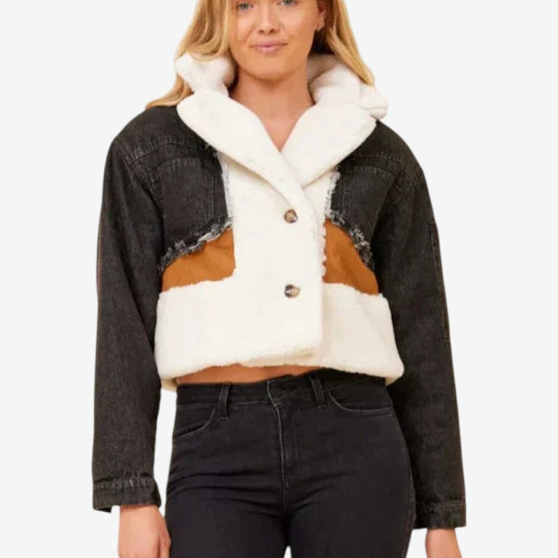 Anna – Veste à manches longues avec col tailleur et fermeture à boutons