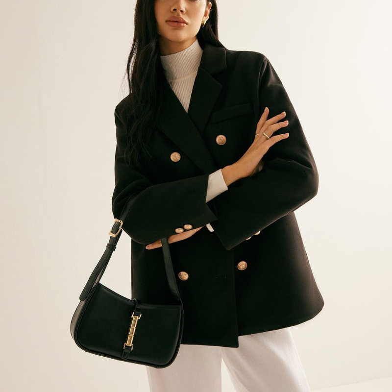 Liora - Double-breasted coat with long sleeves