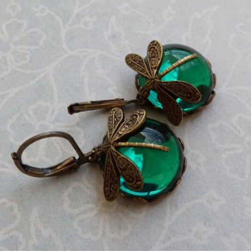 Lisa - Earrings with Hanging and Dragonfly-Inspired Design