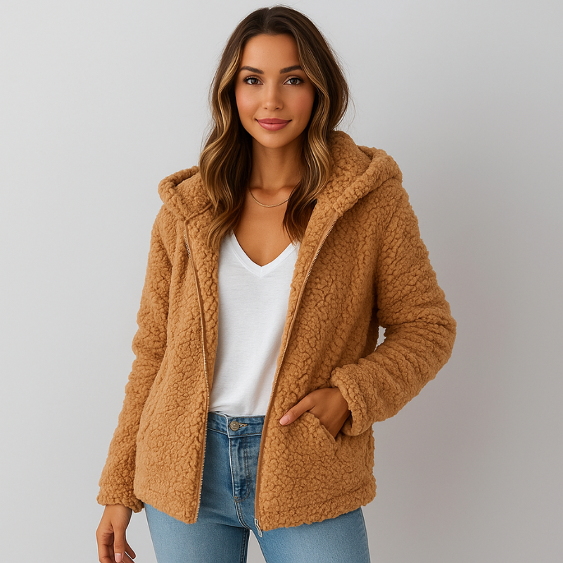 Lysetta - Manteau à capuche et manches longues avec fermeture éclair