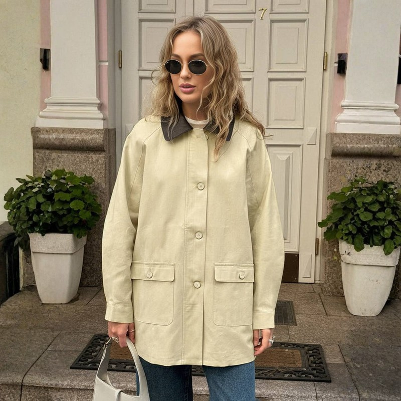 Sutton - Long Sleeve Coat with Button Closure