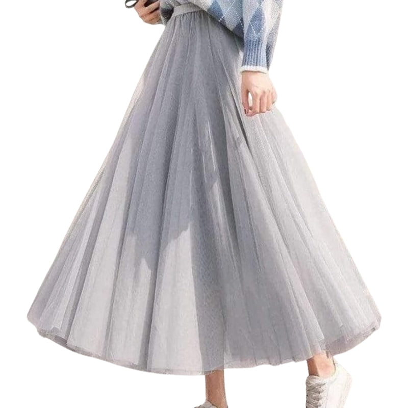 Elara - Mid-Calf Skirt with High Waist and A-Line Silhouette