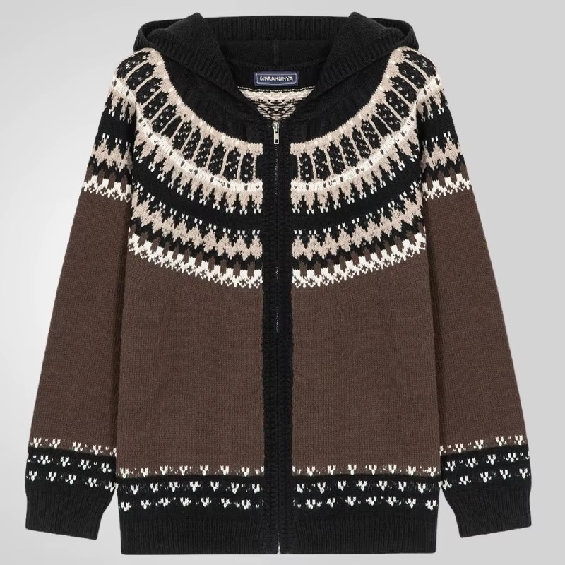 Paul - Long Sleeve Hooded Cardigan with Zip Closure