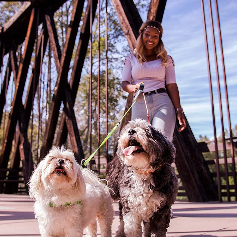 FlexiPaws – Dubbele Uitschuifbare Hondenriem met 360° Draaibare Connector