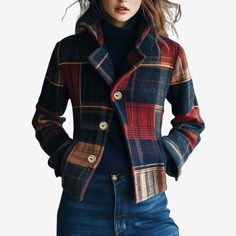 Felicity – Long Sleeve Checked Jacket with Buttons