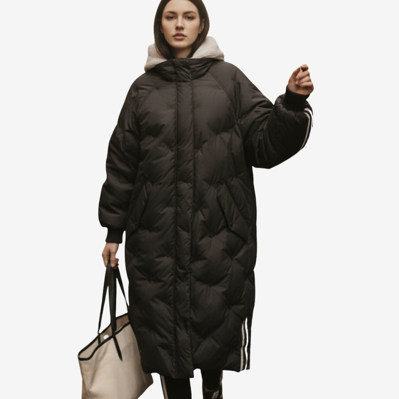 Delaney - Cappotto lungo a maniche lunghe con cappuccio e tasche