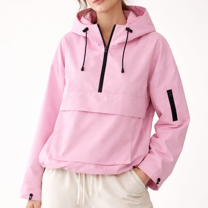 Clover – Long Sleeve Hooded Jacket With Zipper And Pockets