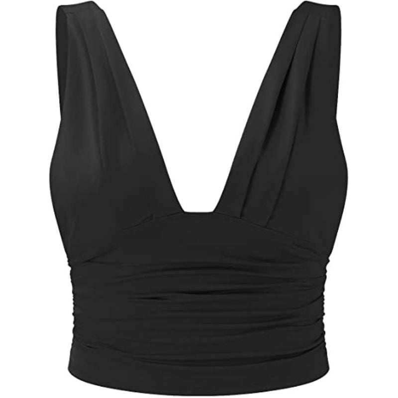 Brooke – Modern sleeveless top with deep V-neck and relaxed fit