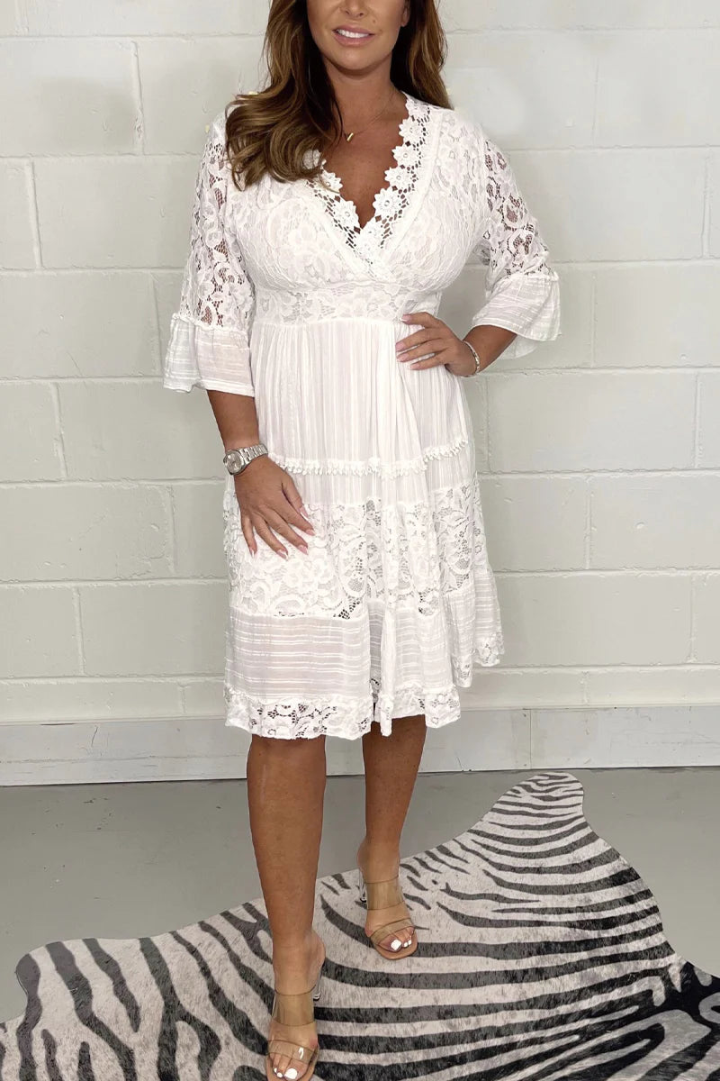 LaceLuxe™ - Dress with V-Neck