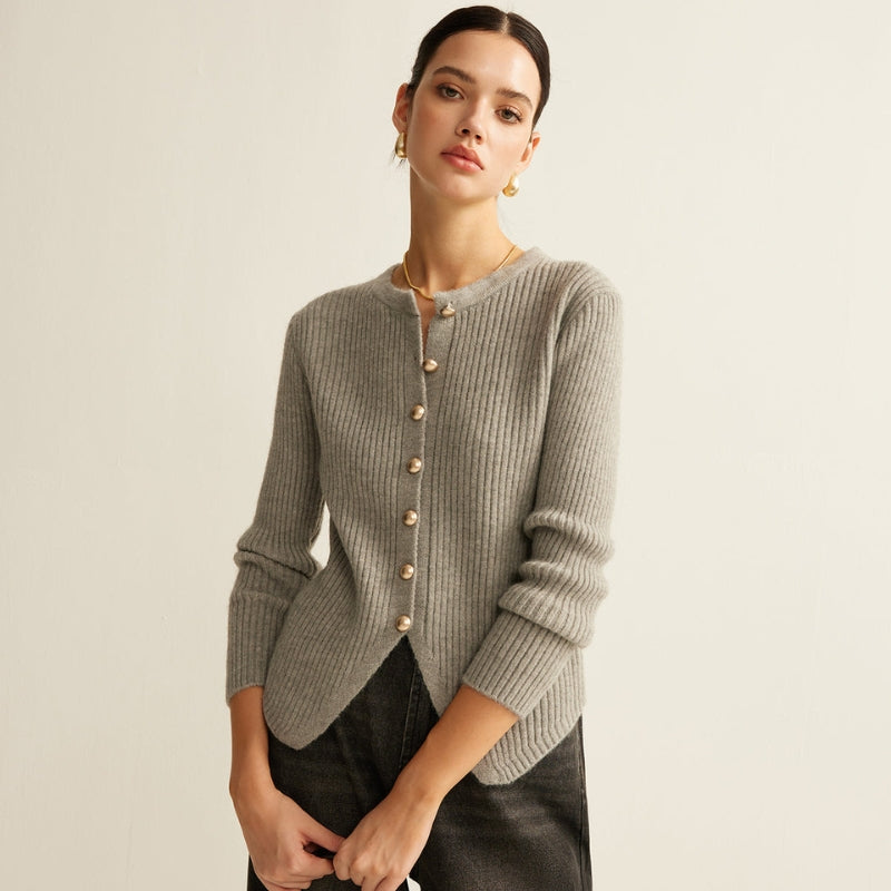Maeve – Cardigan cu gât rotund, nasturi și mâneci lungi