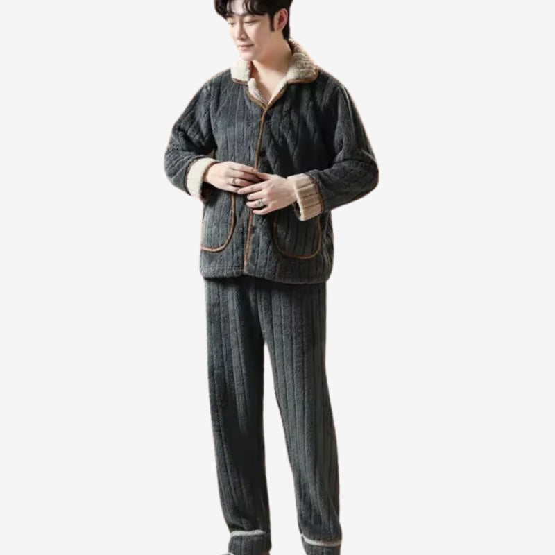 Tolga - Ensemble deux pièces avec pantalon à jambes larges et veste à manches longues