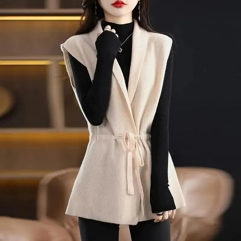Amelie – Sleeveless Vest with Adjustable Belt