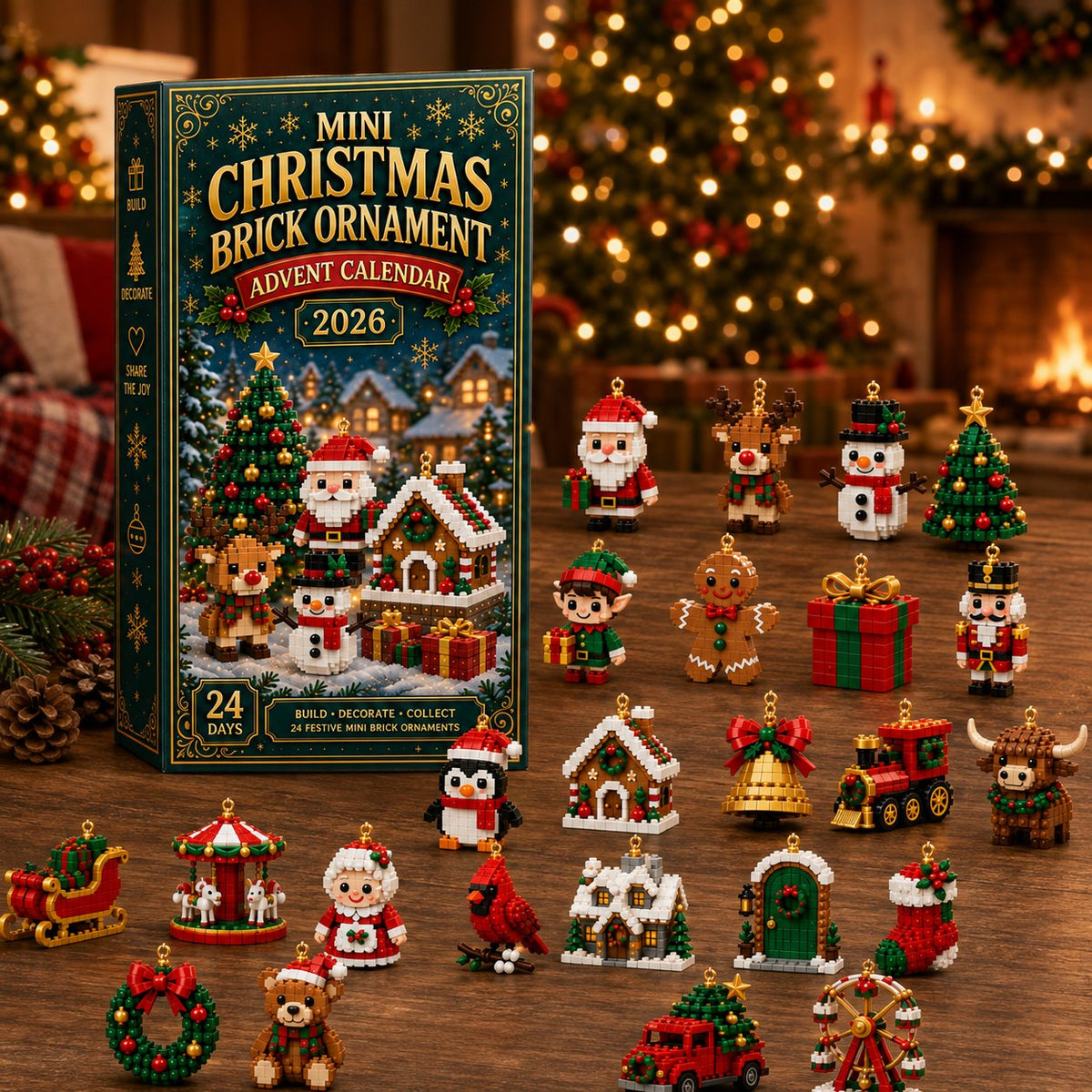 Buildvent - Calendario dell'Avvento con 24 mini figure da costruire
