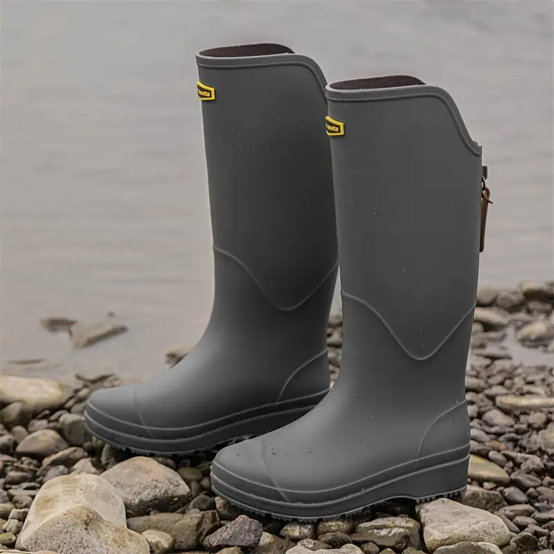 Blina – Bottes de pluie montantes jusqu'aux genoux avec semelle texturée et fermeture éclair élégante